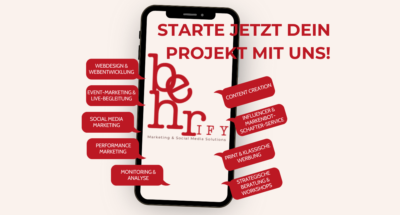 Behrify Marketing Agentur Lüneburg Leistungen Webdesign, Webentwicklung, Social Media Marketing, Online Marketing, Content Creation, Print Werbung, Workshops, Behrify Lüneburg